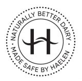 H NATURALLY BETTER DAIRY MADE SAFE BY HAELEN LOGO - BLACK AND WHITE